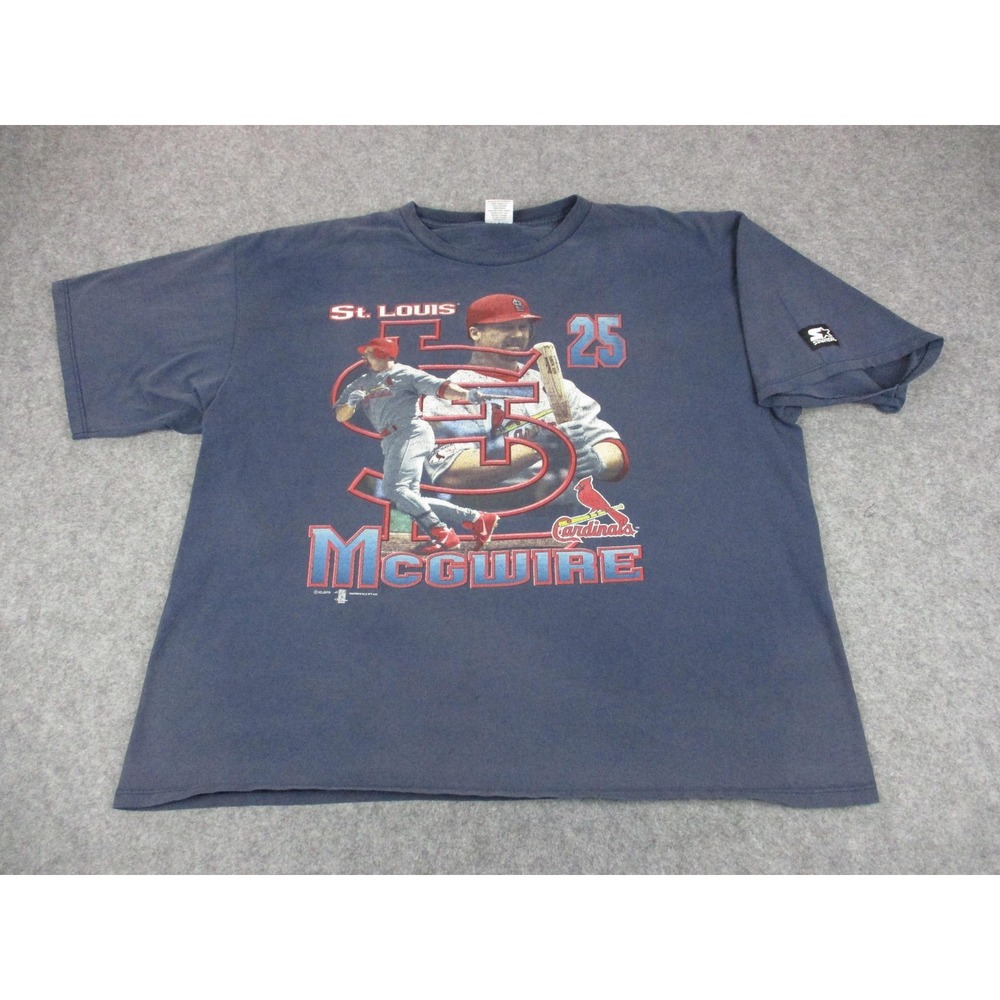 VTG Mark Mcguire St Louis Cardinals Shirt Mens 2XL XXL Blue MLB Baseball Starter